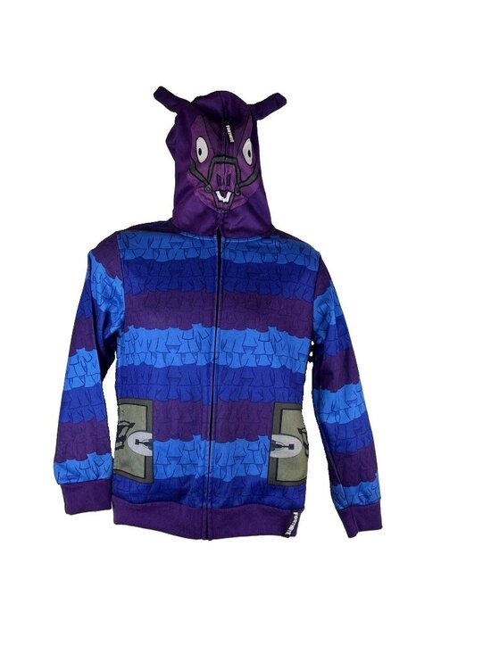 Mad Engine, Fortnite Other - Fortnite Loot Llama Zip Hoodie Youth LG Costume Purple Blue Full Zip Jacket